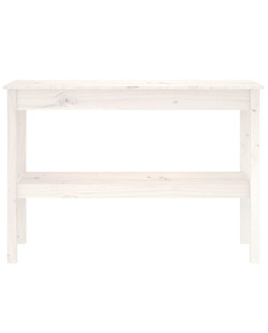 Table console Blanc 110x40x75 cm Bois de pin solide