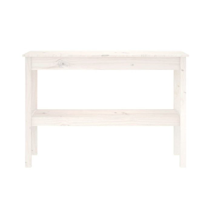 Table console Blanc 110x40x75 cm Bois de pin solide
