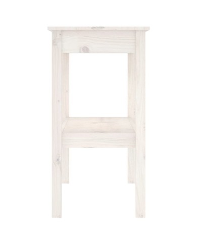 Table console Blanc 110x40x75 cm Bois de pin solide