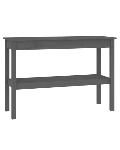 Table console Gris 110x40x75 cm Bois de pin solide