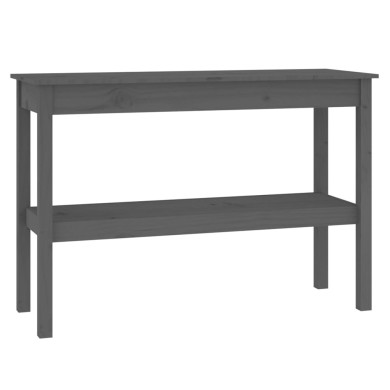 Table console Gris 110x40x75 cm Bois de pin solide