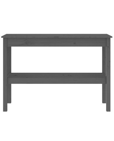 Table console Gris 110x40x75 cm Bois de pin solide
