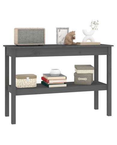 Table console Gris 110x40x75 cm Bois de pin solide