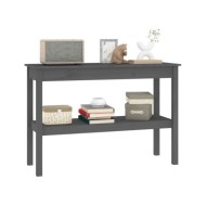 Table console Gris 110x40x75 cm Bois de pin solide