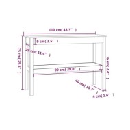 Table console Marron miel 110x40x75 cm Bois de pin solide