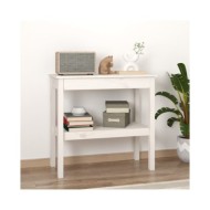Table console Blanc 80x40x75 cm Bois de pin solide