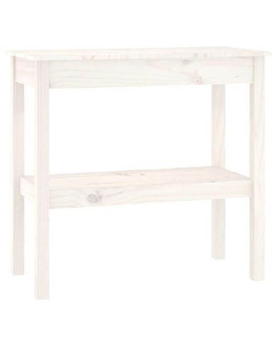 Table console Blanc 80x40x75 cm Bois de pin solide