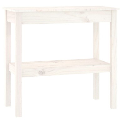 Table console Blanc 80x40x75 cm Bois de pin solide