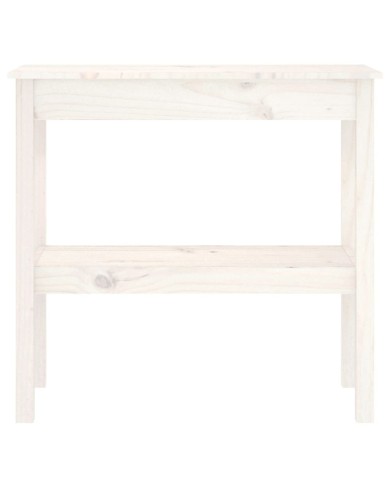 Table console Blanc 80x40x75 cm Bois de pin solide