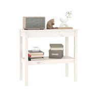 Table console Blanc 80x40x75 cm Bois de pin solide