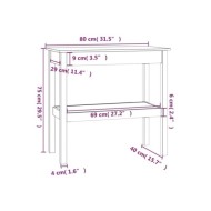 Table console Blanc 80x40x75 cm Bois de pin solide