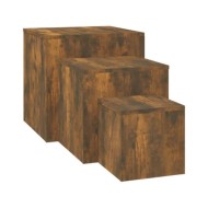 Tables d'appoint 3 pcs Chêne fumé Bois d'ingénierie