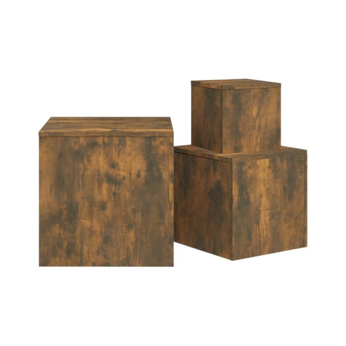 Tables d'appoint 3 pcs Chêne fumé Bois d'ingénierie