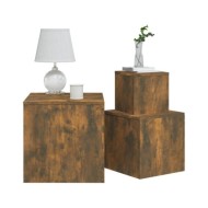 Tables d'appoint 3 pcs Chêne fumé Bois d'ingénierie