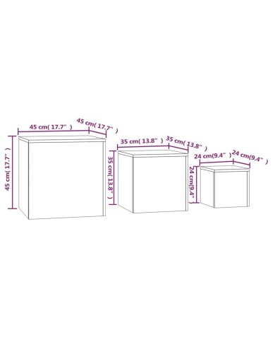 Tables d'appoint 3 pcs Chêne fumé Bois d'ingénierie
