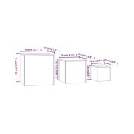Tables d'appoint 3 pcs Chêne fumé Bois d'ingénierie
