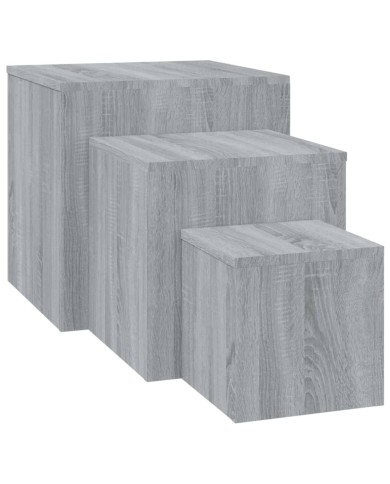 Tables d'appoint 3 pcs Sonoma gris Bois d'ingénierie