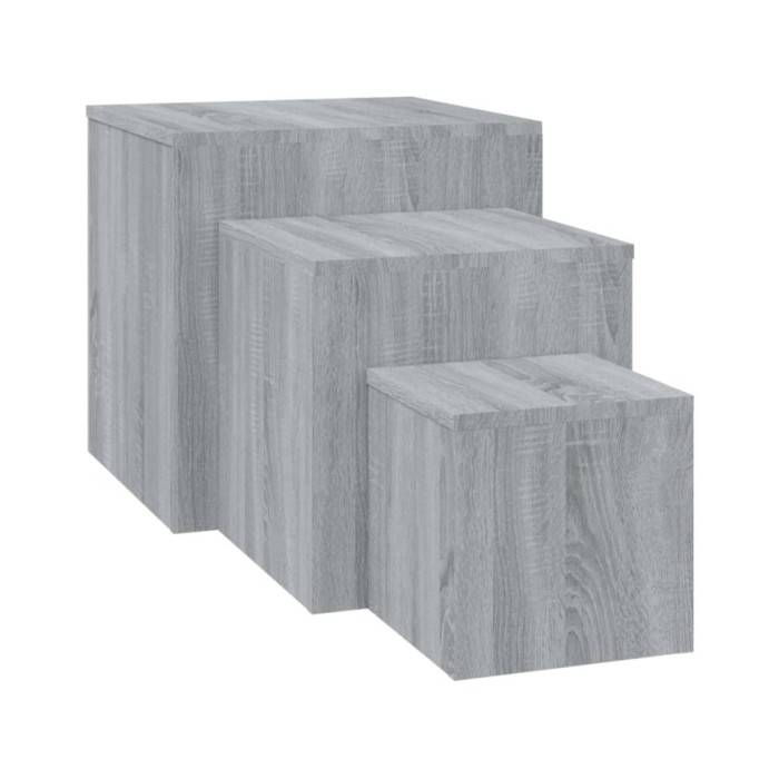 Tables d'appoint 3 pcs Sonoma gris Bois d'ingénierie
