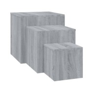 Tables d'appoint 3 pcs Sonoma gris Bois d'ingénierie