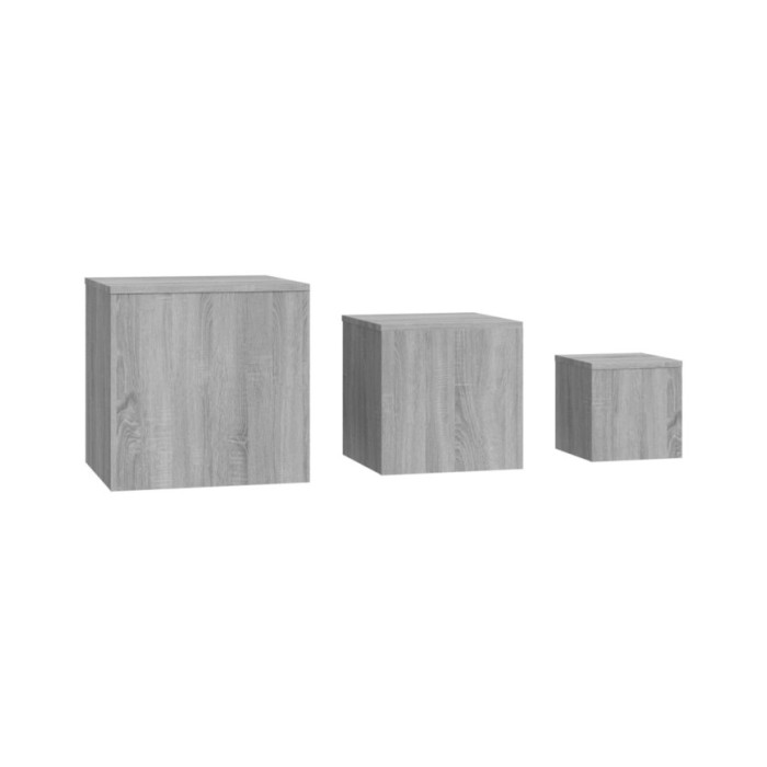 Tables d'appoint 3 pcs Sonoma gris Bois d'ingénierie