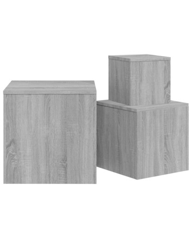 Tables d'appoint 3 pcs Sonoma gris Bois d'ingénierie