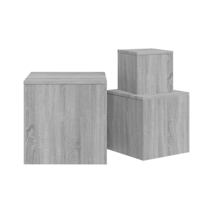 Tables d'appoint 3 pcs Sonoma gris Bois d'ingénierie