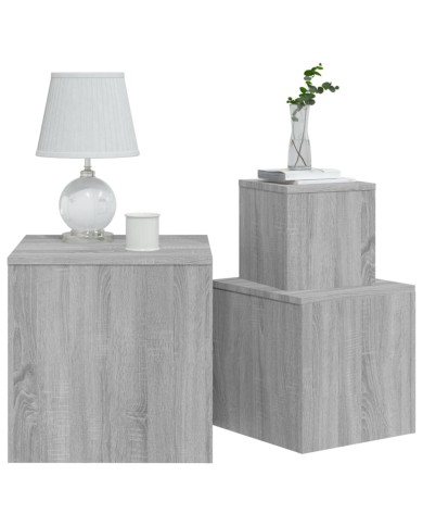 Tables d'appoint 3 pcs Sonoma gris Bois d'ingénierie