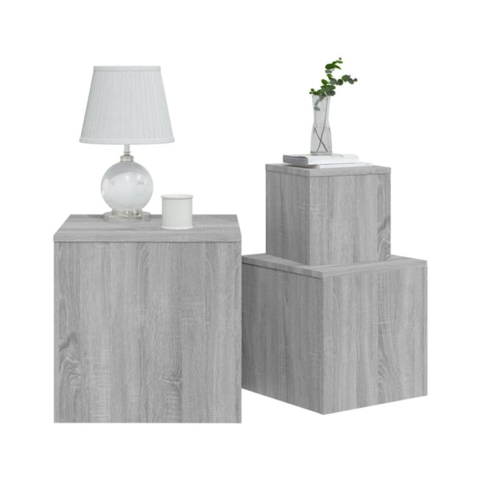 Tables d'appoint 3 pcs Sonoma gris Bois d'ingénierie