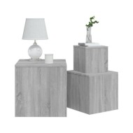 Tables d'appoint 3 pcs Sonoma gris Bois d'ingénierie