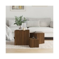 Tables d'appoint 3 pcs Chêne marron Bois d'ingénierie