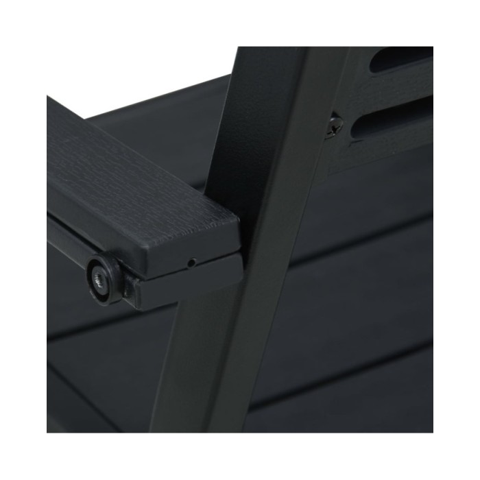 Chaises de jardin 2 pcs Noir PEHD Aspect de bois