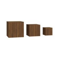 Tables d'appoint 3 pcs Chêne marron Bois d'ingénierie