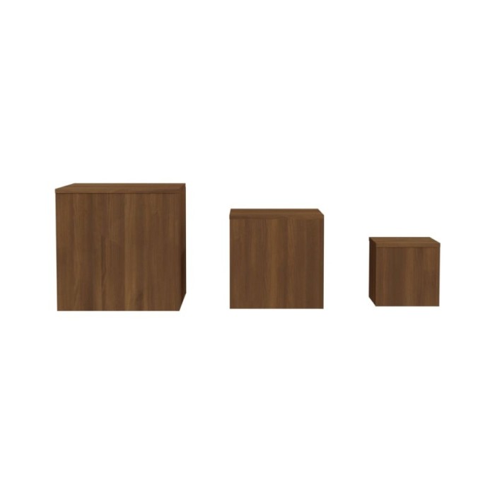 Tables d'appoint 3 pcs Chêne marron Bois d'ingénierie