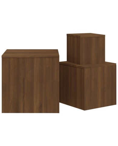 Tables d'appoint 3 pcs Chêne marron Bois d'ingénierie