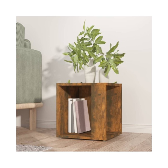 Table d'appoint Chêne fumé 33x33x34,5 cm Bois d'ingénierie