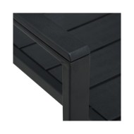 Chaises de jardin 2 pcs Noir PEHD Aspect de bois