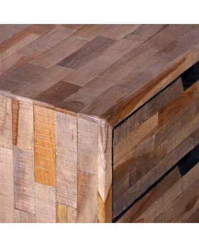 Table de chevet avec 2 tiroirs Bois de teck recyclé 