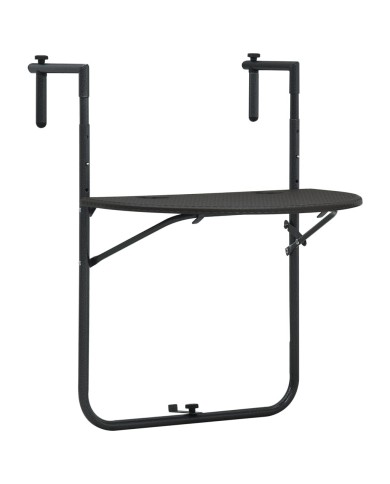 Table de balcon Marron 60x64x83,5 cm Plastique Aspect de rotin