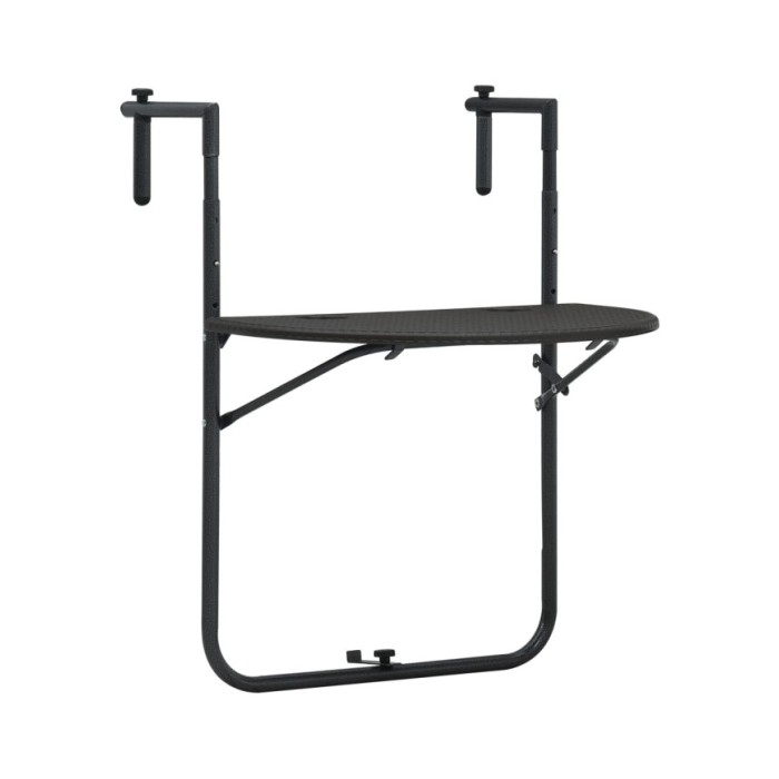 Table de balcon Marron 60x64x83,5 cm Plastique Aspect de rotin