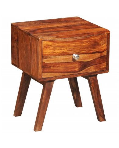 Table de chevet avec 1 tiroir 55 cm Bois massif de Sesham 