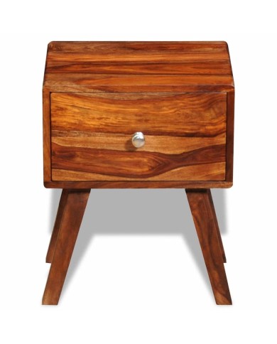 Table de chevet avec 1 tiroir 55 cm Bois massif de Sesham 