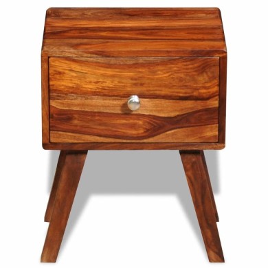 Table de chevet avec 1 tiroir 55 cm Bois massif de Sesham 