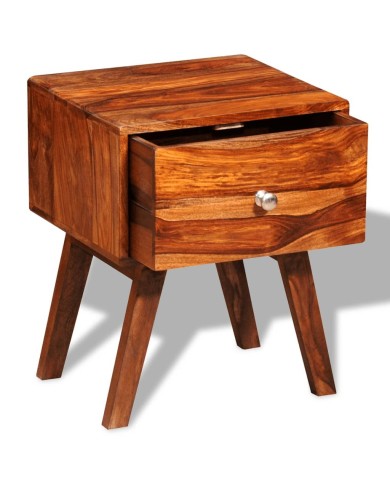 Table de chevet avec 1 tiroir 55 cm Bois massif de Sesham 