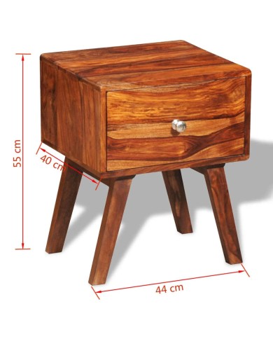 Table de chevet avec 1 tiroir 55 cm Bois massif de Sesham 