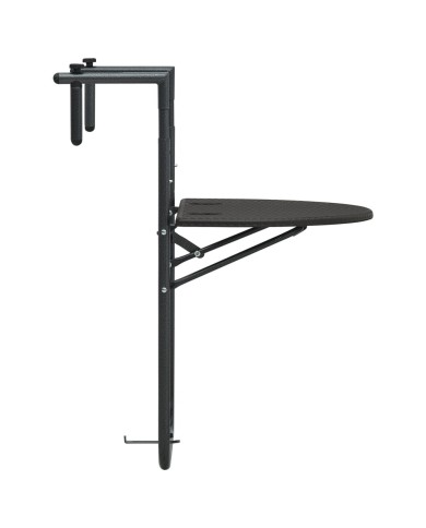 Table de balcon Marron 60x64x83,5 cm Plastique Aspect de rotin