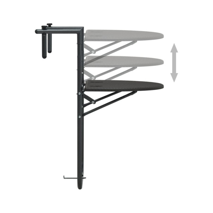 Table de balcon Marron 60x64x83,5 cm Plastique Aspect de rotin