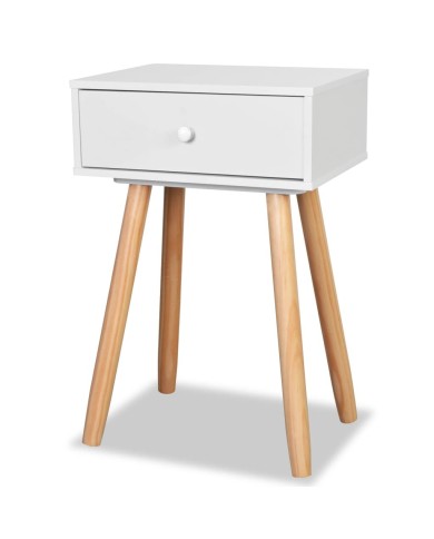 Table de chevet 2 pcs Bois de pin massif 40 x 30 x 61 cm Blanc