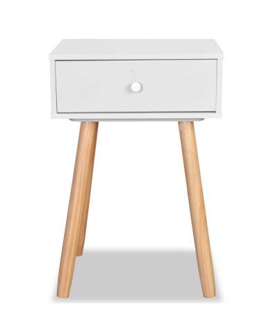 Table de chevet 2 pcs Bois de pin massif 40 x 30 x 61 cm Blanc