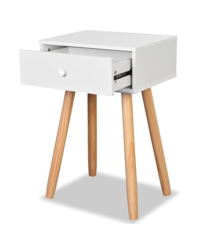 Table de chevet 2 pcs Bois de pin massif 40 x 30 x 61 cm Blanc