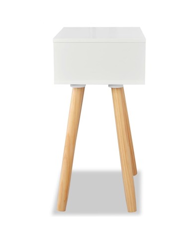 Table de chevet 2 pcs Bois de pin massif 40 x 30 x 61 cm Blanc